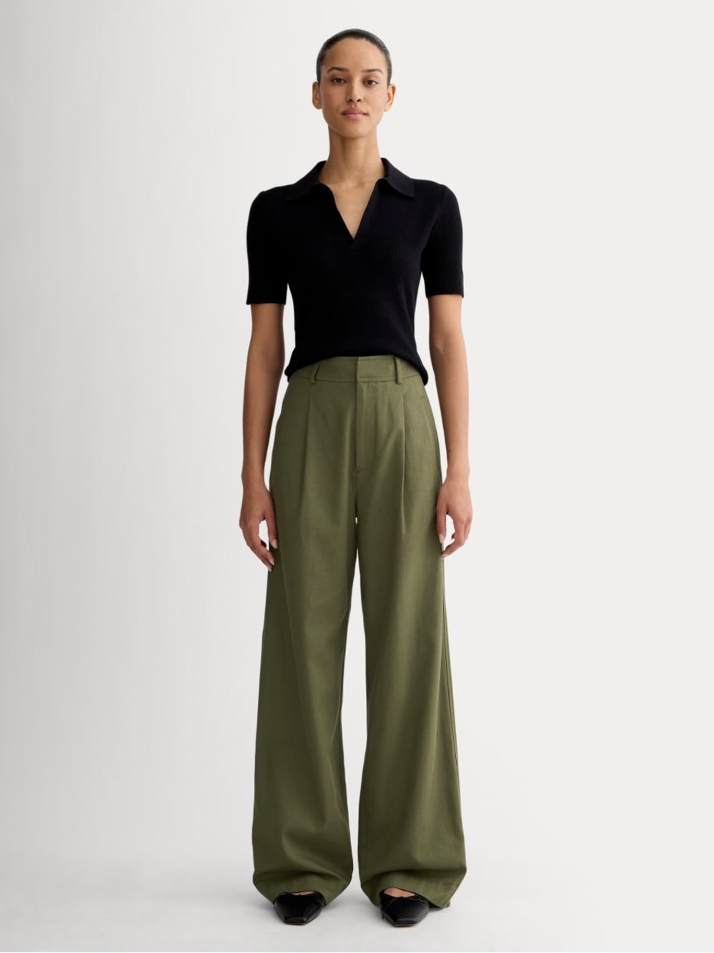 EVERLANE The DRAPER PLEATED Pant  in Size 2S in Olive Green NEW WITH TAGS